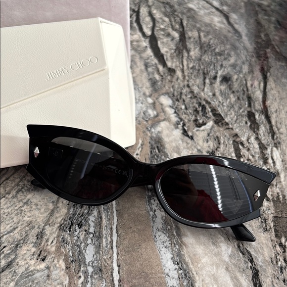 Jimmy Choo Black Cat-Eye Sunglasses - Picture 1 of 7